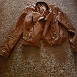 Brown faux leather jacket